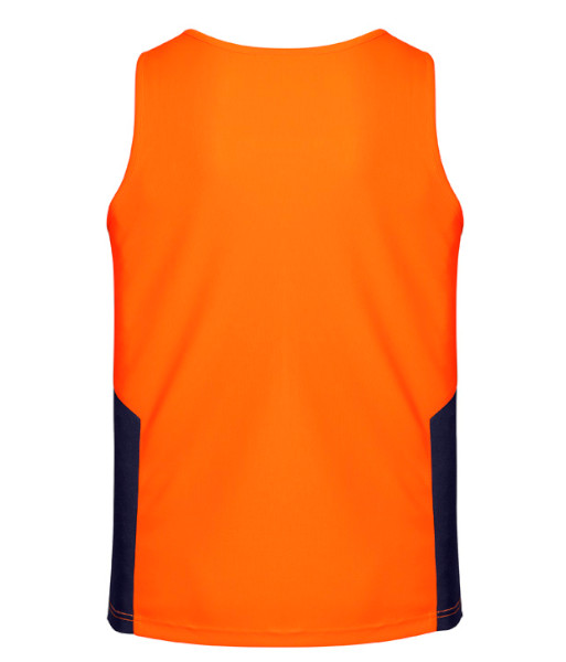 ZH239 Syzmik Unisex Hi Vis Day Only Squad Singlet, Orange/Navy, Sizes 2XS to 7XL