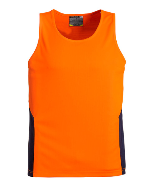 ZH239 Syzmik Unisex Hi Vis Day Only Squad Singlet, Orange/Navy, Sizes 2XS to 7XL
