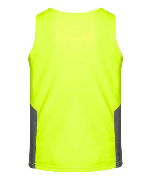 ZH239 Syzmik Unisex Hi Vis Day Only Squad Singlet, Yellow/Charcoal, Sizes 2XS to 7XL