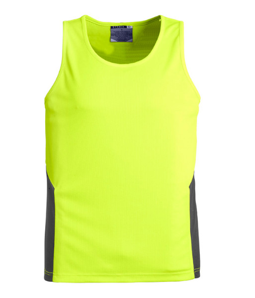 ZH239 Syzmik Unisex Hi Vis Day Only Squad Singlet, Yellow/Charcoal, Sizes 2XS to 7XL