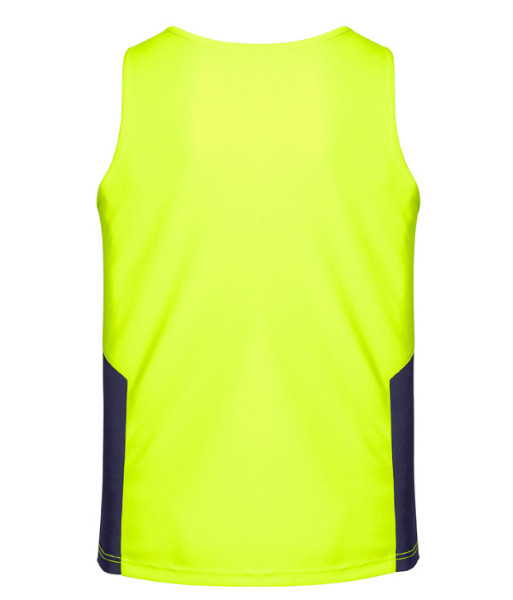 ZH239 Syzmik Unisex Hi Vis Day Only Squad Singlet, Yellow/Navy, Sizes 2XS to 7XL