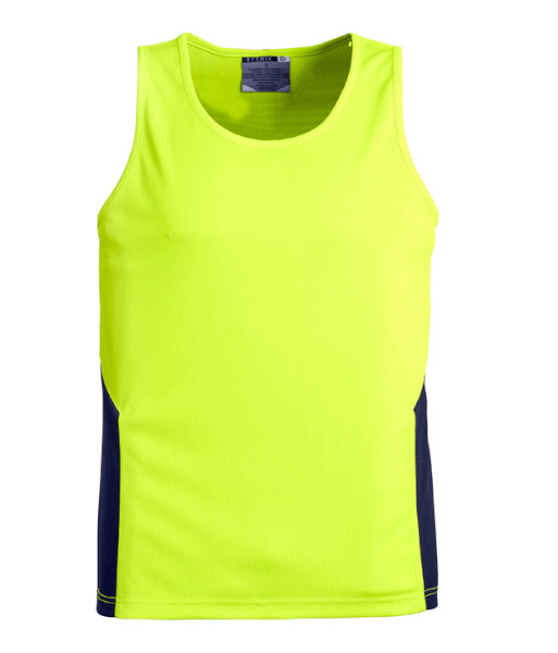 ZH239 Syzmik Unisex Hi Vis Day Only Squad Singlet, Yellow/Navy, Sizes 2XS to 7XL