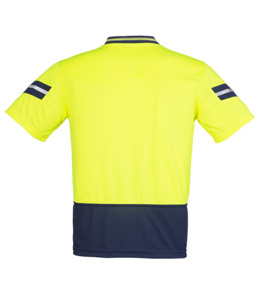 ZH245 Syzmik Mens Hi Vis Day Only Short Sleeve Astro Polo, Yellow/Navy, Sizes S to 7XL