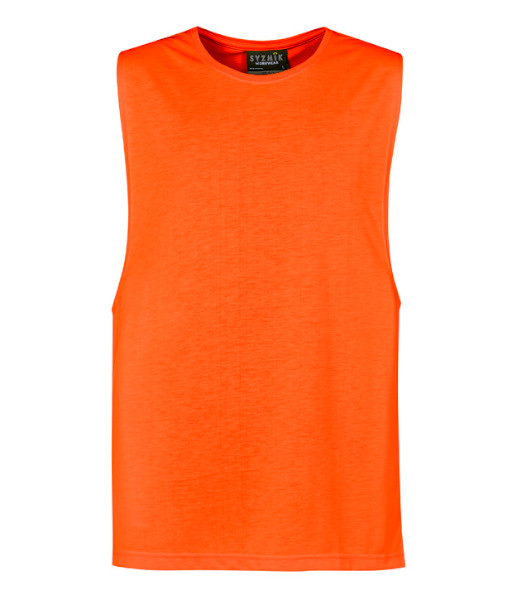 ZH297 Syzmik Mens Hi Vis Day Only Sleeveless Tee, Orange, Sizes 2XS to 7XL