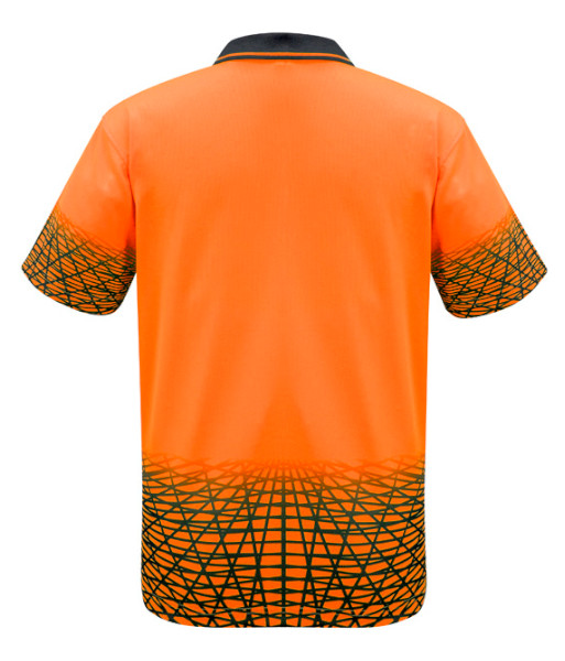 ZH300 Syzmik Mens Hi Vis Day Only Short Sleeve Tracks Polo, Orange/Navy, Sizes XS to 7XL