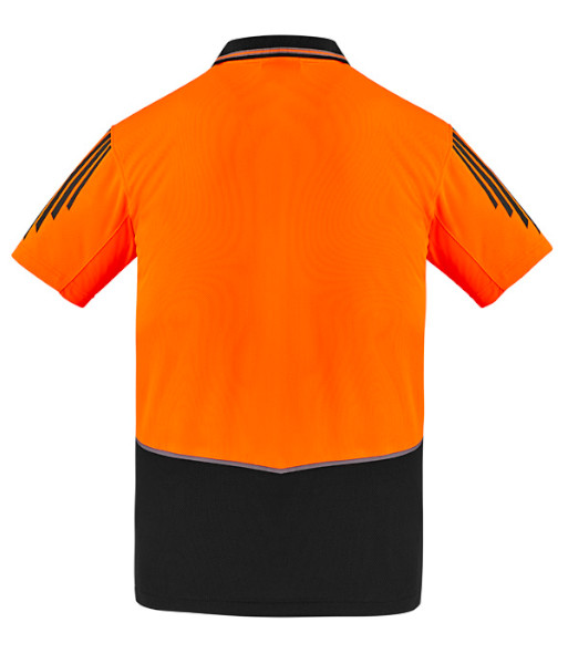 ZH315 Syzmik Mens Hi Vis Day Only Short Sleeve Flux Polo, Orange/Black, Sizes 2XS to 7XL
