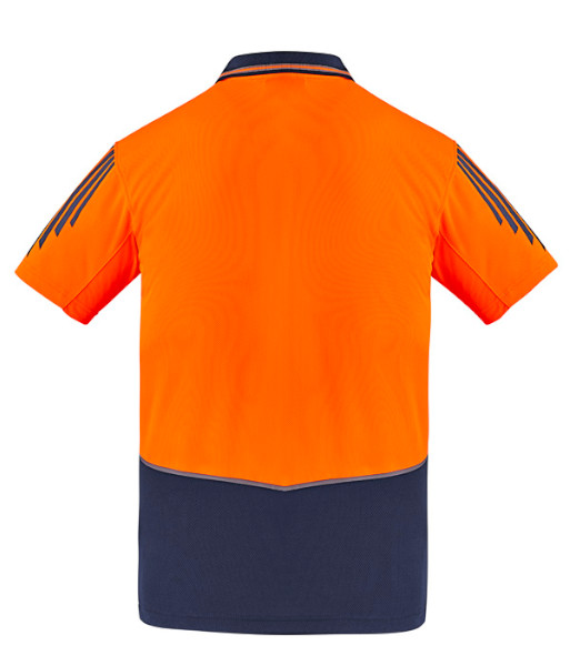 ZH315 Syzmik Mens Hi Vis Day Only Short Sleeve Flux Polo, Orange/Navy, Sizes 2XS to 7XL