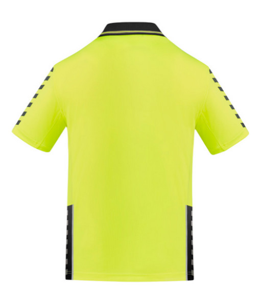 ZH320 Syzmik Mens Hi Vis Day Only Short Sleeve Komodo Polo, Yellow/Black, Sizes 2XS to 7XL