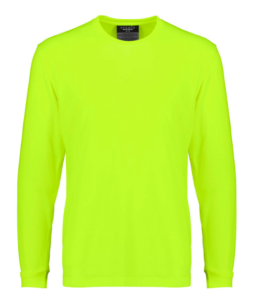 ZH390 Syzmik Mens Hi Vis Day Only Long Sleeve Tee, Yellow, Sizes 2XS to 7XL