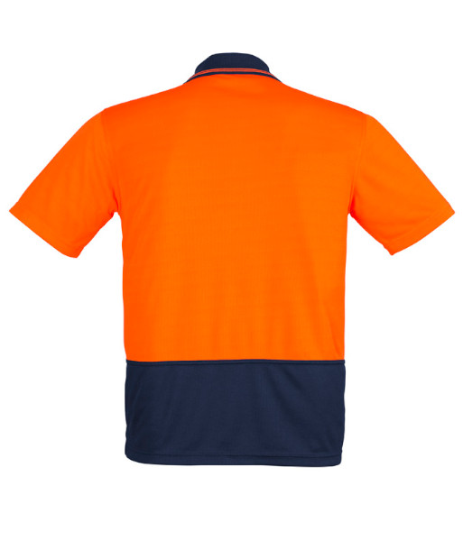 ZH415 Syzmik Mens Hi Vis Day Only Short Sleeve Comfort Back Polo, Orange/Navy, Sizes 2XS to 7XL