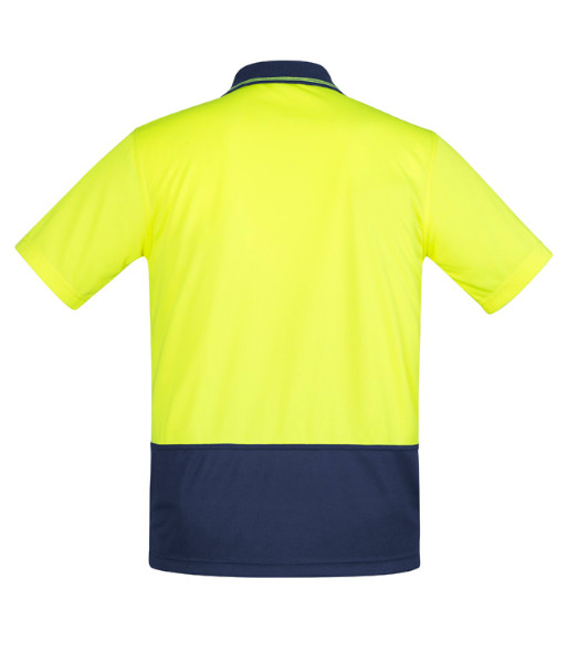 ZH415 Syzmik Mens Hi Vis Day Only Short Sleeve Comfort Back Polo, Yellow/Navy, Sizes 2XS to 7XL