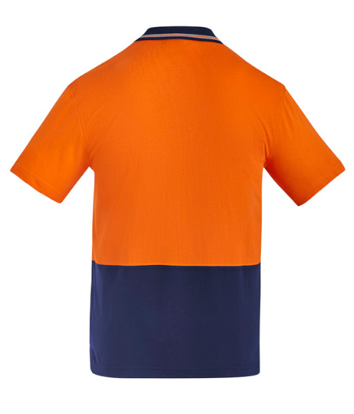 ZH435 Syzmik Mens Hi Vis Day Only Short Sleeve Cotton Polo, Orange/Navy, Sizes 2XS to 7XL