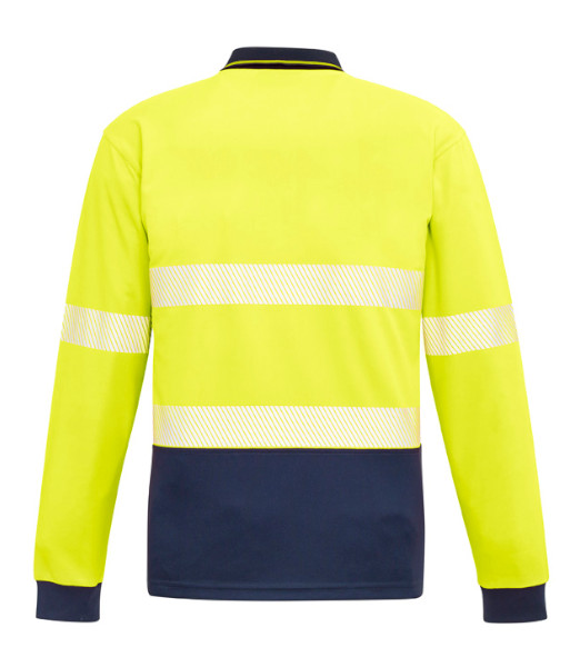 ZH530 Syzmik Unisex Hi Vis Day/Night Long Sleeve Segmented Tape Polo, Yellow/Navy, Sizes 2XS to 7XL