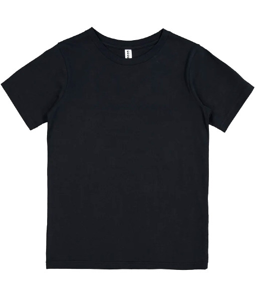 X1001K Goodmates Kids Basic Short Sleeve Cotton Tee, Black, Sizes 4 to 8