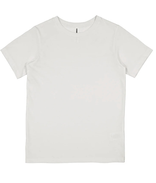 X1001K Goodmates Kids Basic Short Sleeve Cotton Tee, Ecru, Sizes 4 to 8