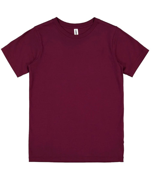 X1001K Goodmates Kids Basic Short Sleeve Cotton Tee, Plum, Sizes 4 to 8