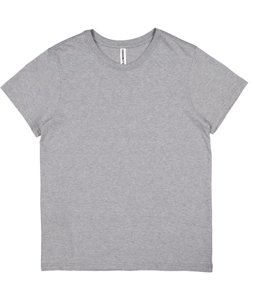 Z1001W Goodmates Womens Basic Short Sleeve Cotton Tee, Grey Marle, Sizes XS to 3XL