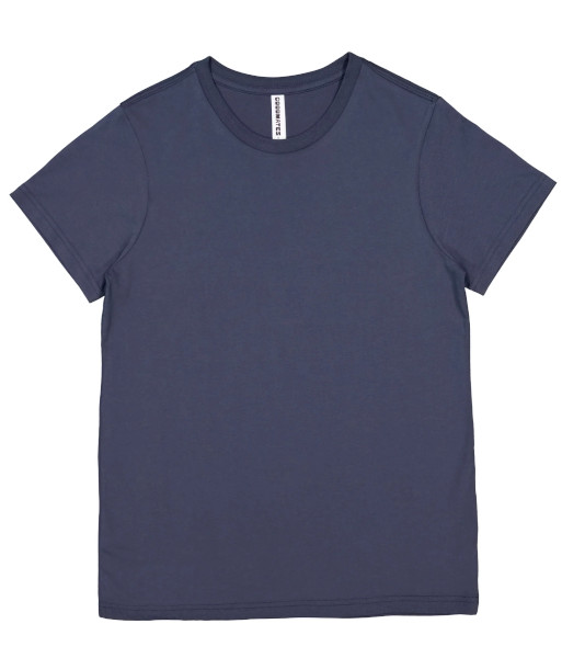 Z1001W Goodmates Womens Basic Short Sleeve Cotton Tee, Steel Blue, Sizes XS to 3XL