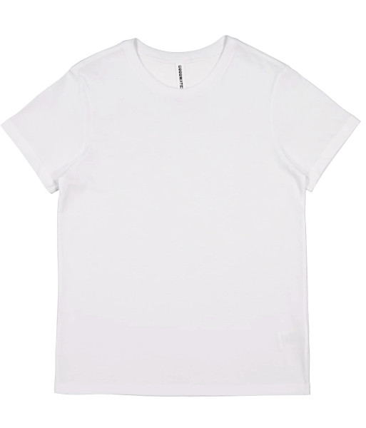 Z1001W Goodmates Womens Basic Short Sleeve Cotton Tee, White, Sizes XS to 3XL
