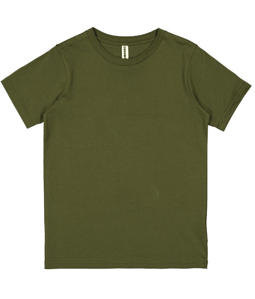 X1001Y Goodmates Youth Basic Short Sleeve Cotton Tee, Army, Sizes 10 to 16