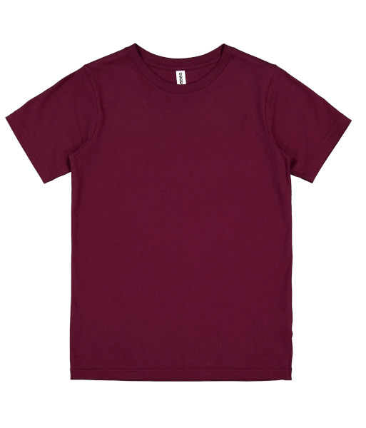 X1001Y Goodmates Youth Basic Short Sleeve Cotton Tee, Plum, Sizes 10 to 16