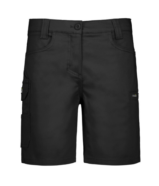 ZS735 Syzmik Womens Essential Stretch Cargo Short, Black, Sizes 4 to 24