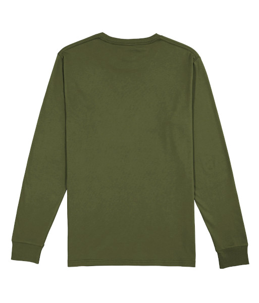 X1002M Goodmates Mens Basic Long Sleeve Cotton Tee, Army, Sizes S to 5XL