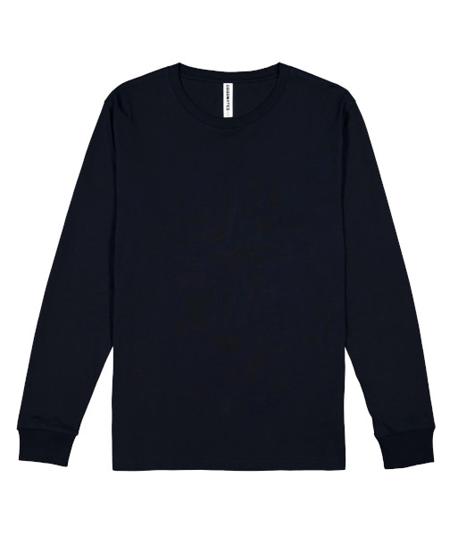 X1002M Goodmates Mens Basic Long Sleeve Cotton Tee, Navy, Sizes S to 5XL