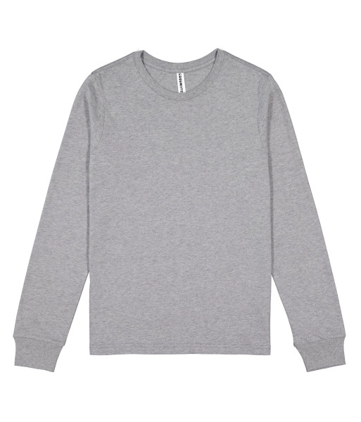 X1002W Goodmates Womens Basic Long Sleeve Cotton Tee, Grey Marle, Sizes XS to 2XL