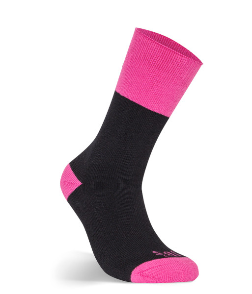 6WWS3 JB’s Wear Ladies Work Socks 3 Pack, Black/Mid Pink