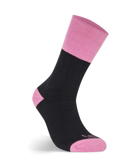 6WWS3 JB’s Wear Ladies Work Socks 3 Pack, Black/Soft Pink