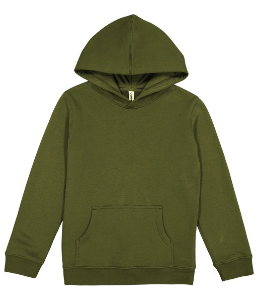 X1003Y Goodmates Youth Basic Cotton Hoodie, Army, Sizes 10 to 16
