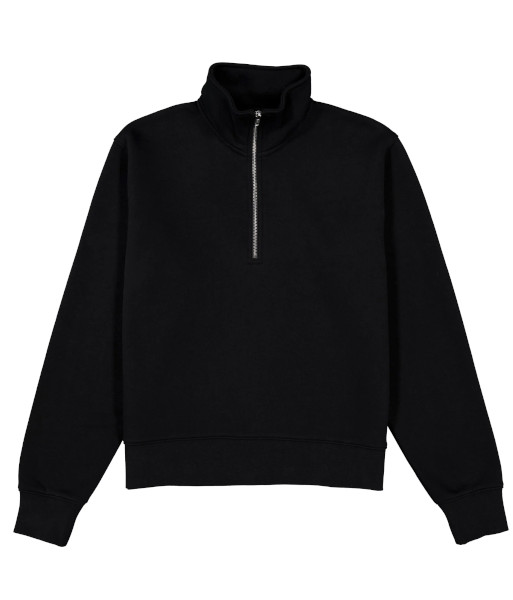 X2006W Goodmates Womens Everyday 1/4 Zip Fleece Sweatshirt, Black, Sizes XS to 2XL