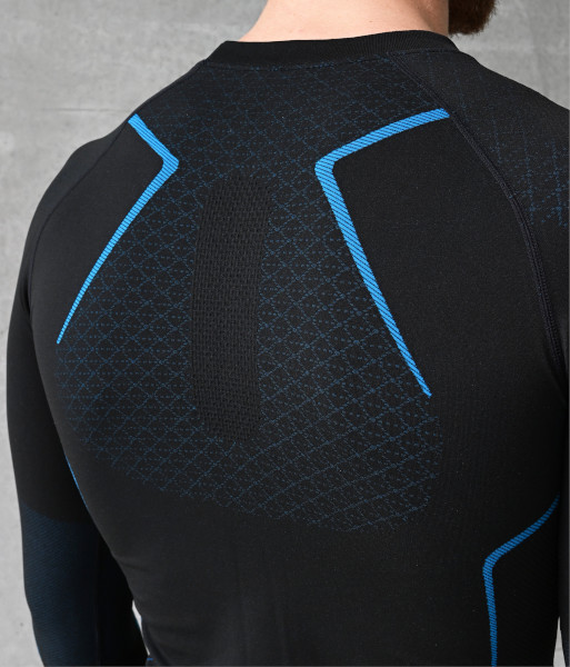 A4TTOP-BLKB Esko Base1 Body Mapped Base Layer Long Sleeve Top, Black, Sizes M/L to 3XL/4XL