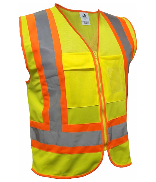 AVEST311 Esko Hi Vis Day/Night X-Back Vest, Yellow/Orange, Sizes XS to 10XL