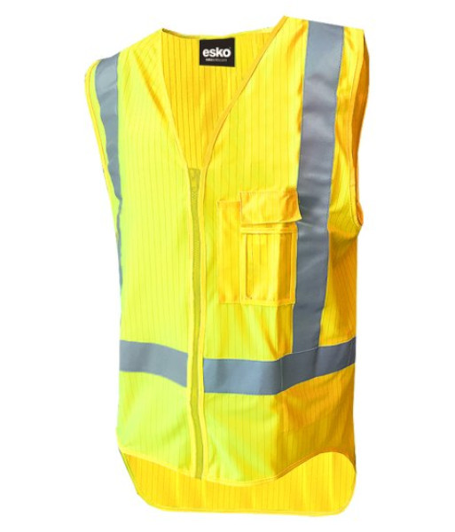 AVEST600 Esko Hi Vis ARCSHIELD® Flame Retardant Day/Night H-Back Vest, Yellow, Sizes S to 8XL
