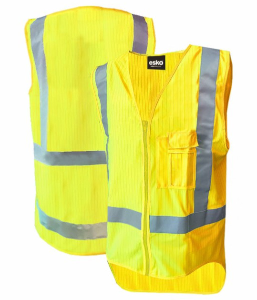AVEST600 Esko Hi Vis ARCSHIELD® Flame Retardant Day/Night H-Back Vest, Yellow, Sizes S to 8XL