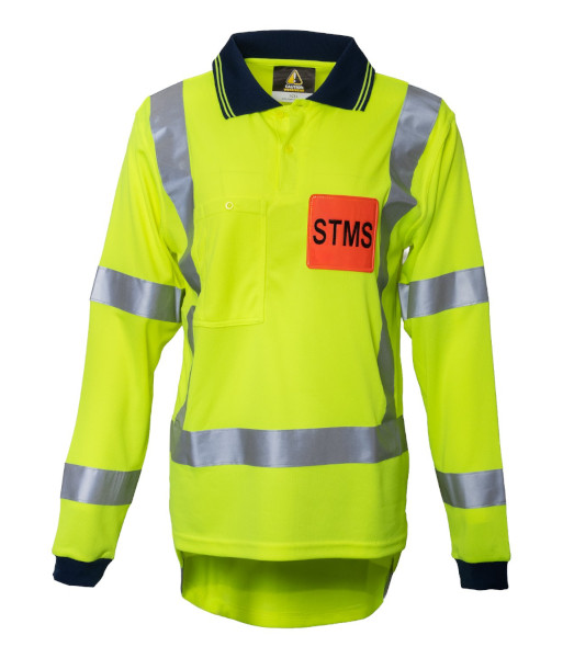 PCP1226 Esko Hi-Vis STMS TTMC-W22 Long Sleeve Microfibre Polo, Yellow, Sizes S to 9XL