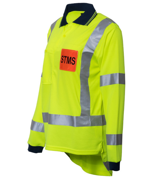 PCP1226 Esko Hi-Vis STMS TTMC-W22 Long Sleeve Microfibre Polo, Yellow, Sizes S to 9XL