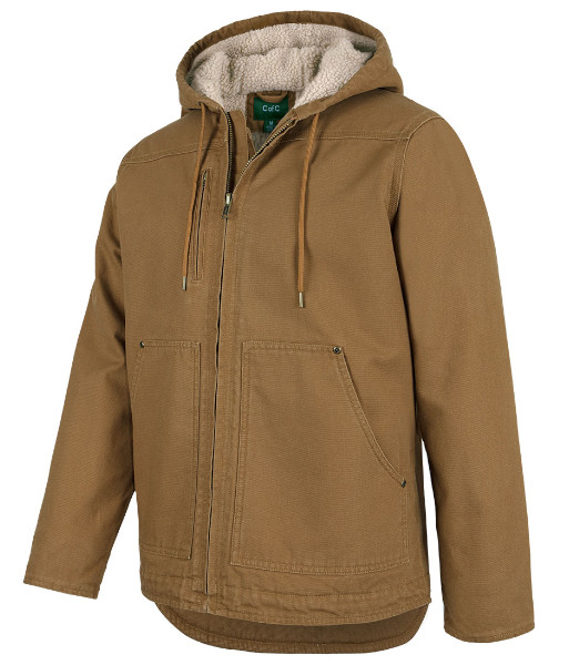 3BHJ JB’s Canvas Hooded Barn Jacket, Camel, Sizes XS to 5XL