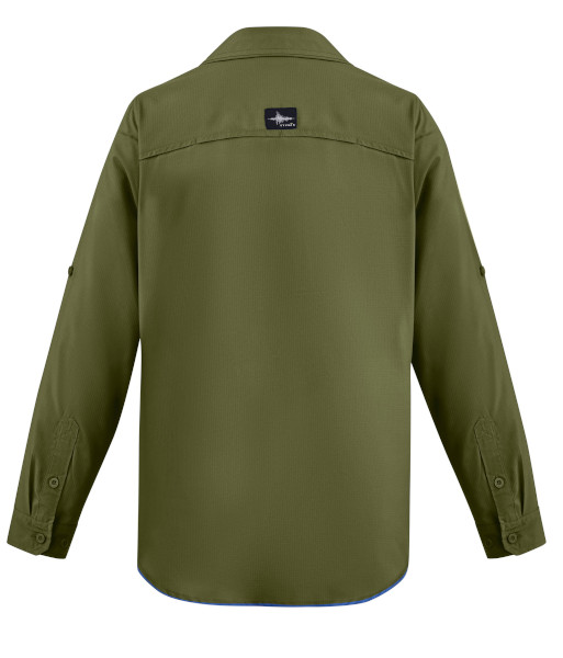 ZW460 Syzmik Mens Outdoor Long Sleeve Shirt, Army, Sizes 2XS to 7XL
