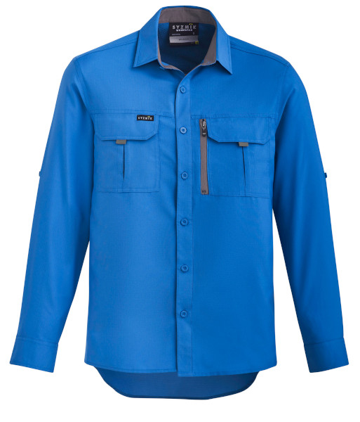 ZW460 Syzmik Mens Outdoor Long Sleeve Shirt, Cobalt, Sizes 2XS to 7XL
