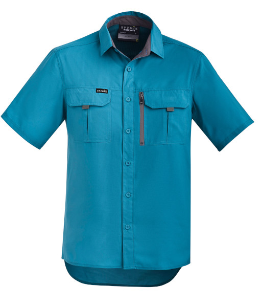 ZW465 Syzmik Mens Outdoor Short Sleeve Shirt, Diesel, Sizes 2XS to 7XL