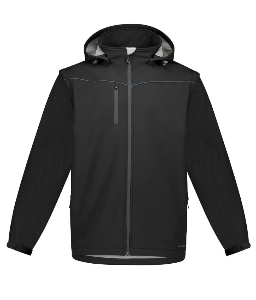 ZJ263 Syzmik Unisex Streetworx 2 in 1 Stretch Softshell Jacket, Black, Sizes 2XS to 7XL