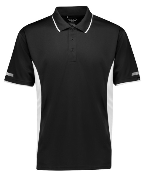 ZH145 Syzmik Mens Striker Polo, Black/White, Sizes 2XS to 7XL