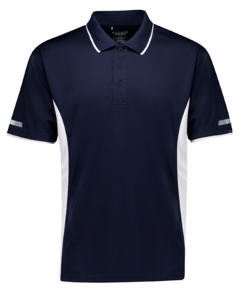ZH145 Syzmik Mens Striker Polo, Navy/White, Sizes 2XS to 7XL