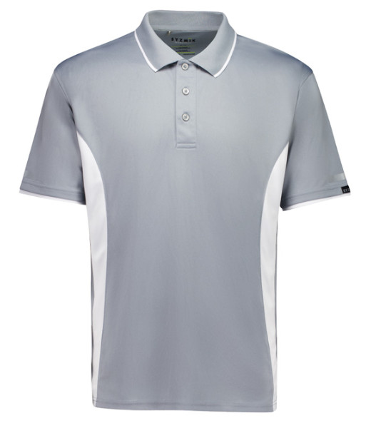 ZH145 Syzmik Mens Striker Polo, Silver/White, Sizes 2XS to 7XL