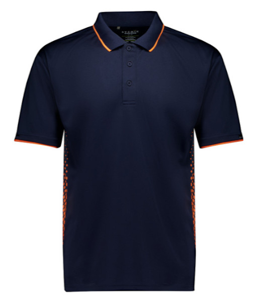 ZH165 Syzmik Mens Spark Polo, Navy/Orange, Sizes 2XS to 7XL