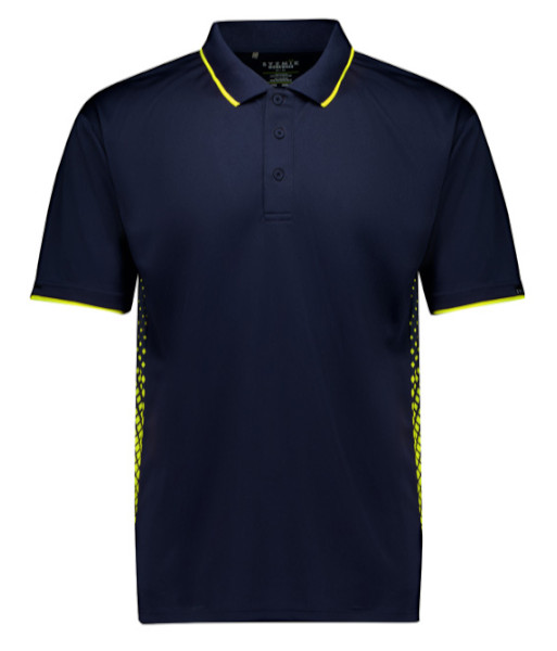 ZH165 Syzmik Mens Spark Polo, Navy/Yellow, Sizes 2XS to 7XL