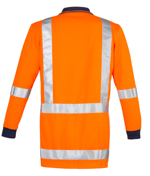 ZH242 Syzmik Mens TTMC-W23 Day/Night Long Sleeve Polo, Orange/Navy, Sizes S to 7XL